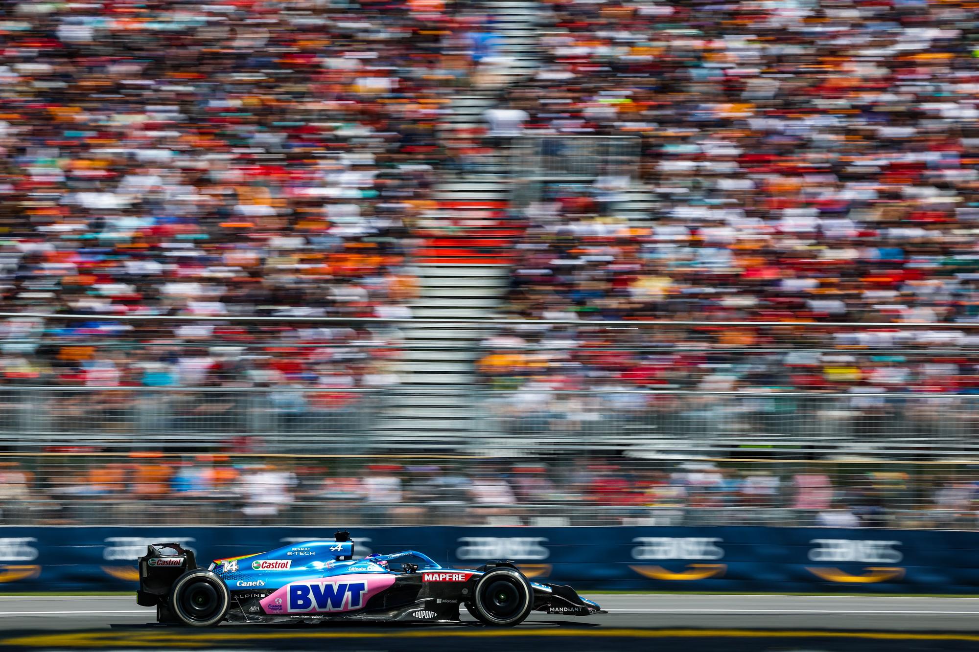 El coche de Fernando Alonso, en Canadá.