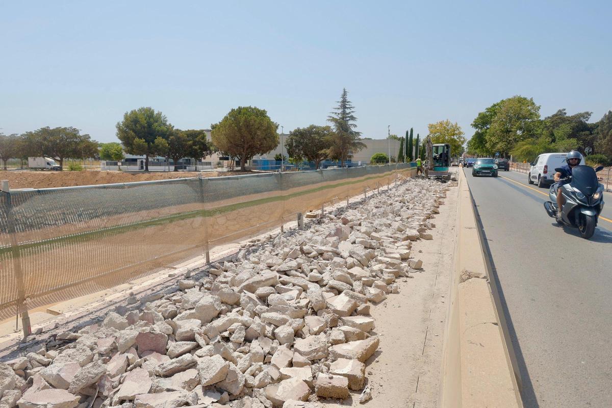 Obras de ampliación del barranco del Poyo en Picanya.