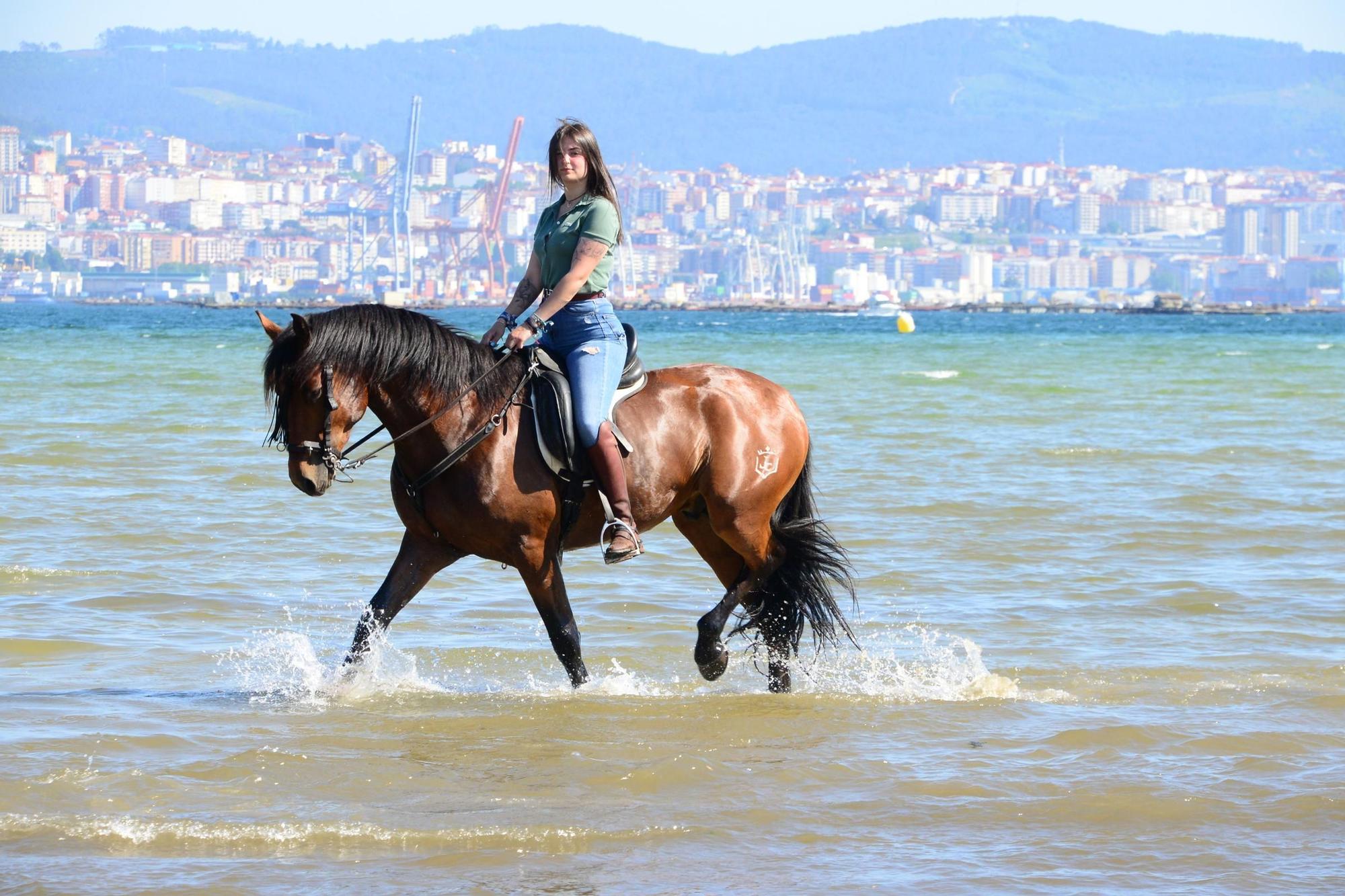 Una espectacular jornada a caballo por Moaña (I)