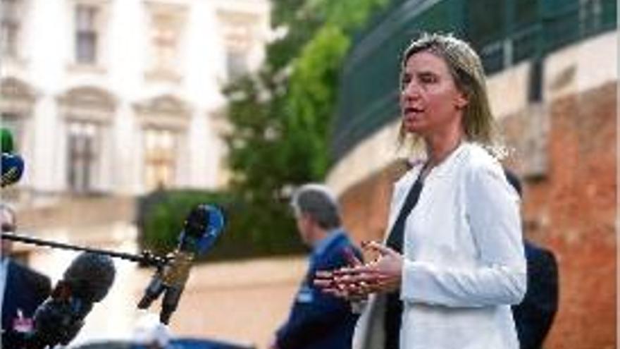 L&#039;alta representant de la Unió Europea, Federica Mogherini, ahir.