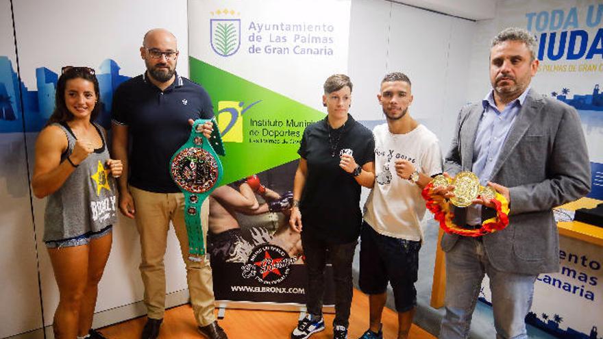 Guanini, Romero, Davinia Pérez, Aramis Torres y Alfredo Gonçalves, ayer.