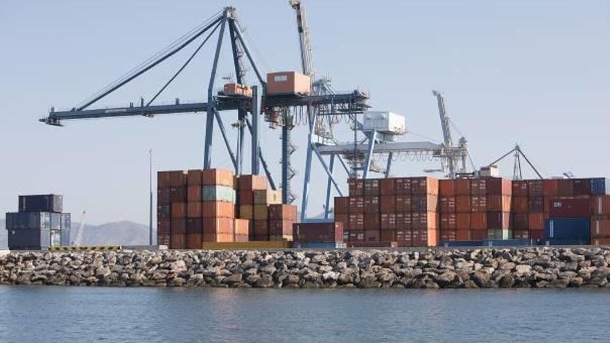 Contenedores en el puerto de Castelló.