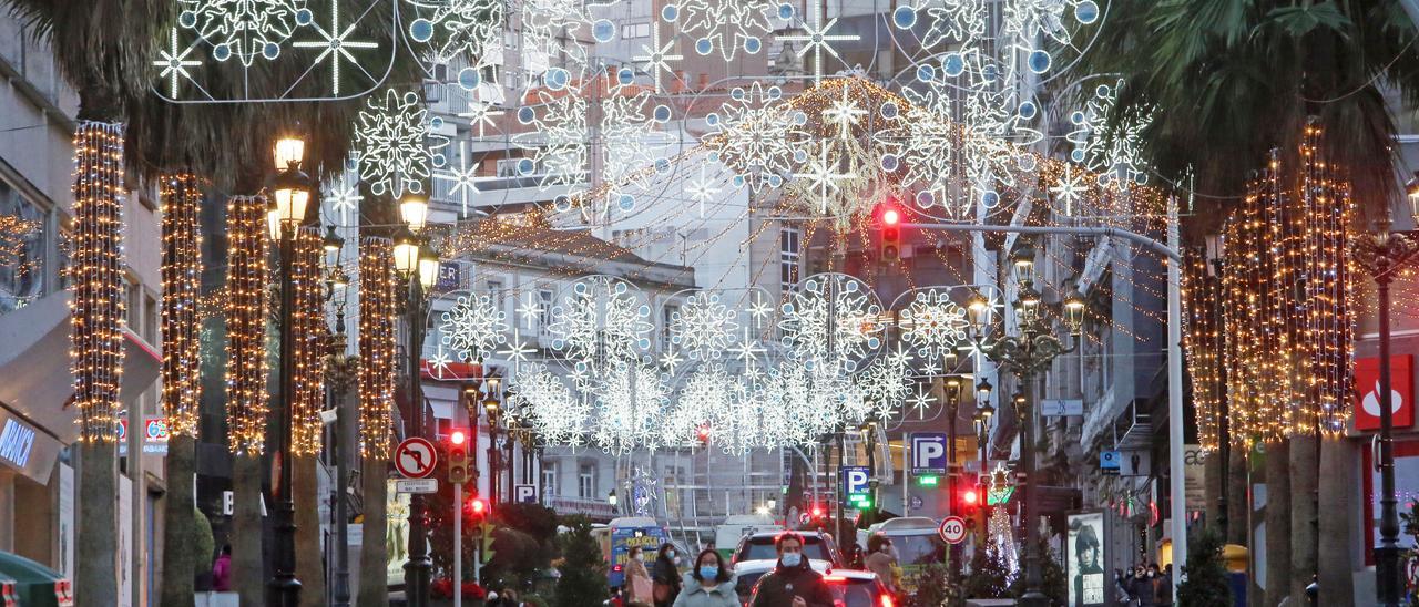 Luces de navidad en Vigo