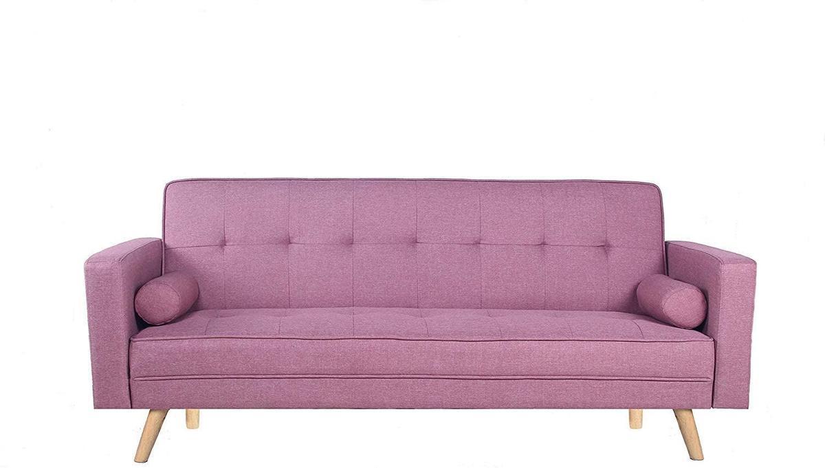 Sofá cama estilo nórdico de color rosa en Amazon