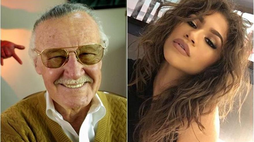 Stan Lee y la actriz Zendaya.