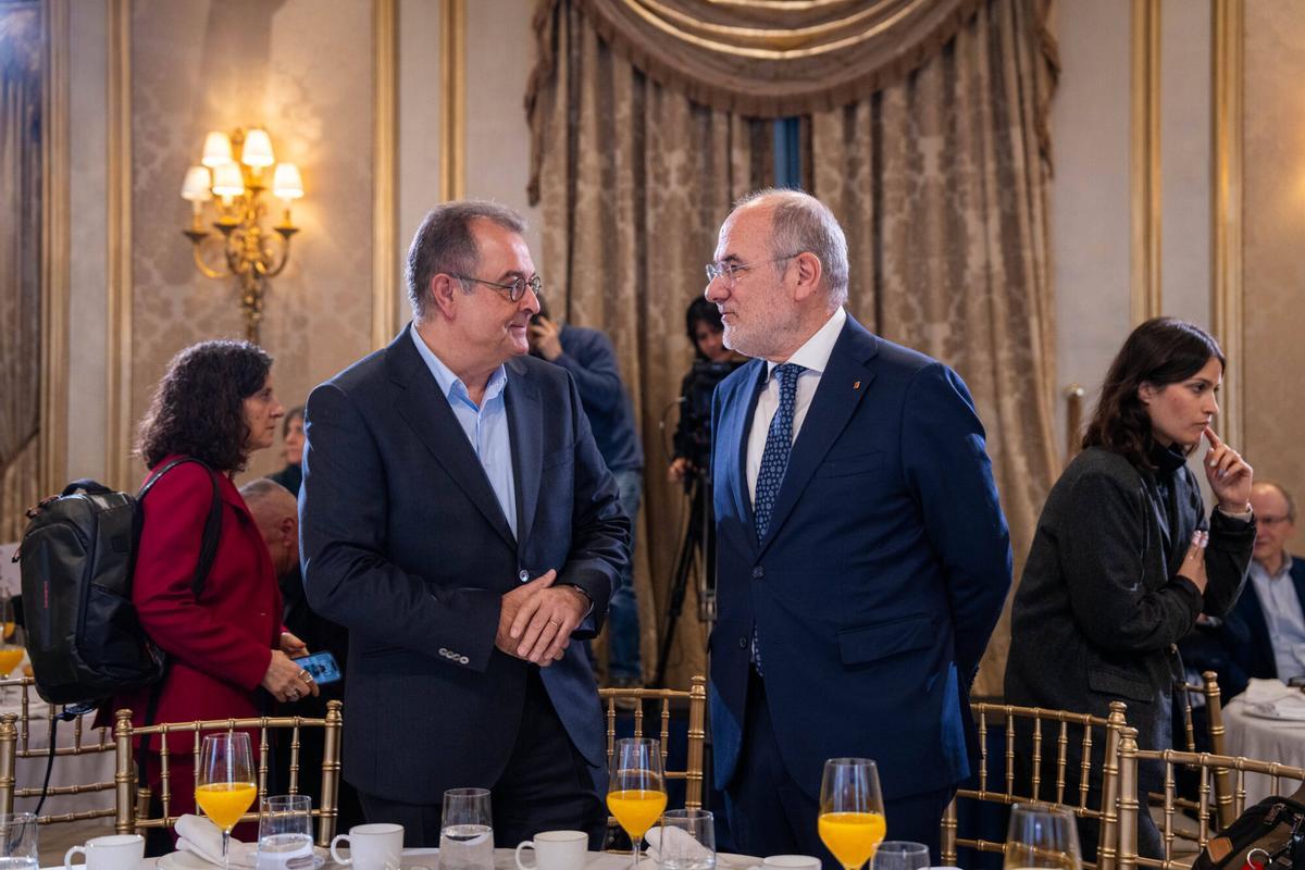 Albert Sáez y el el conseller de Unió Europea i Acció Exterior, Jaume Duch