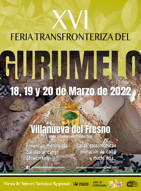 Cartel de la XVI Feria Transfronteriza del Gurumelo en Villanueva del Fresno.