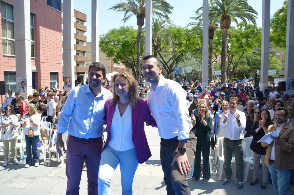 Carlos Mazón y Vicent Mompó acompañan a Paqui Bartual en el acto central de campaña del PP en Xirivella