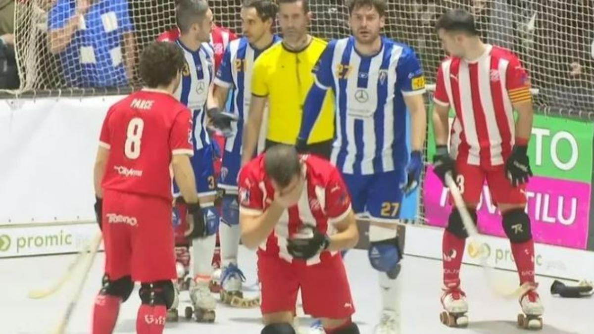 Oriol Vives, después de ser golpeado