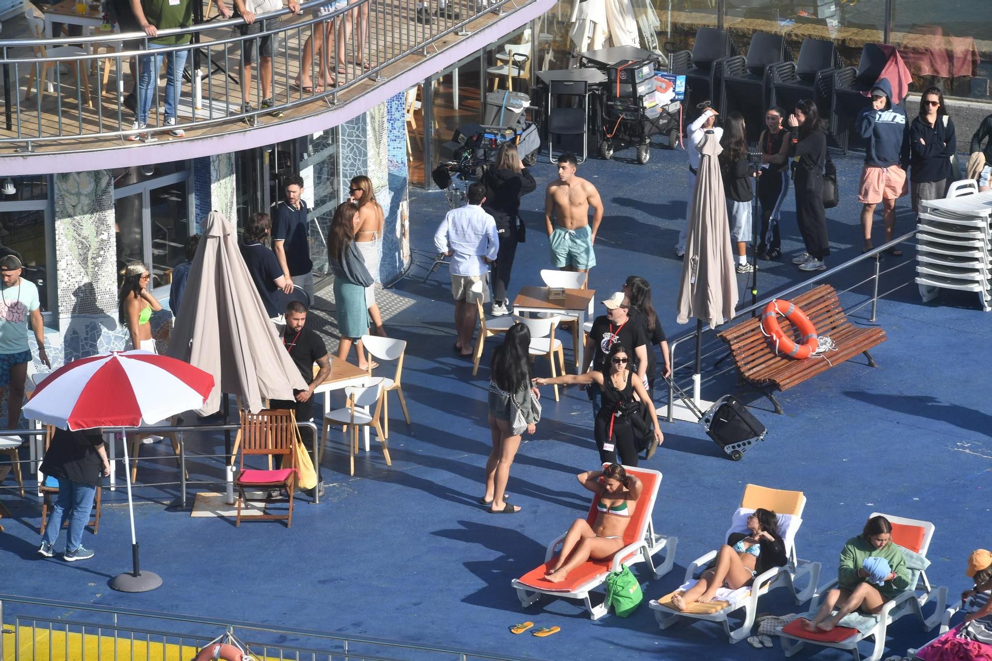 Rodaje de la trilogía Dímelo en el Club del Mar de San Amaro