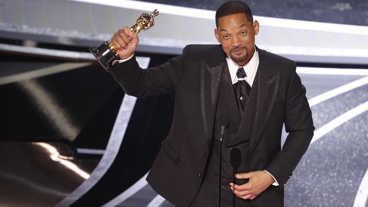 El actor Will Smith tras recibir su Oscar.