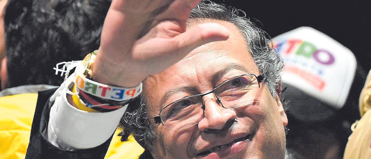 Gustavo Petro celebra en la ciudad de Bogotá su victoria en las elecciones colombianas este pasado domingo