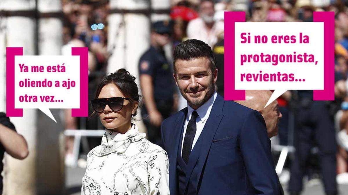 Victoria y David Beckham a su llegada a la catedral de Sevilla