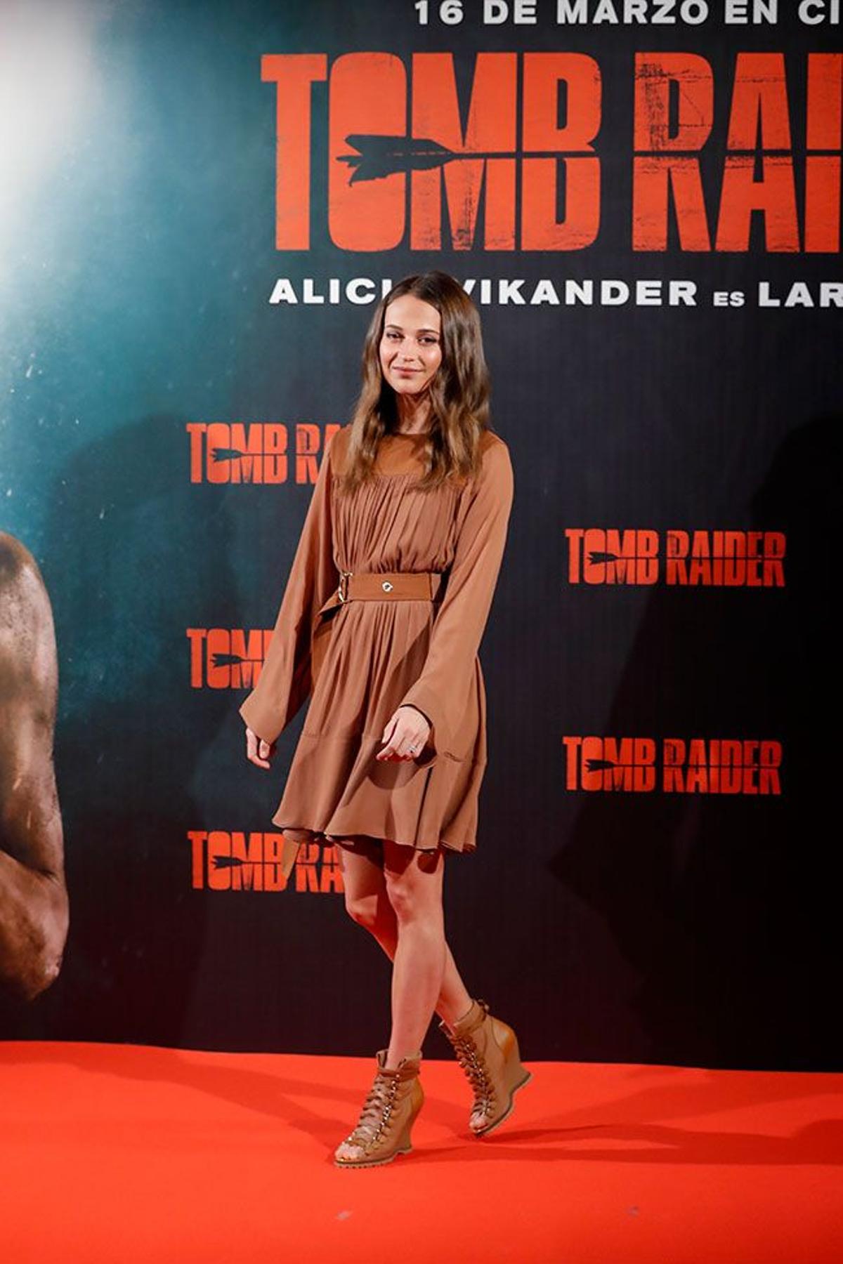Alicia Vikander presenta 'Tomb Raider' en Madrid