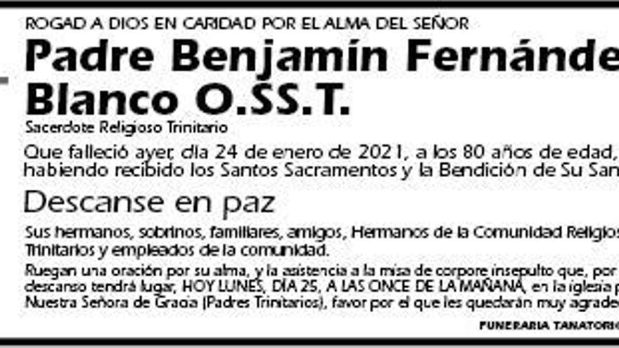 Padre Benjamín Fernández Blanco O.SS.T.