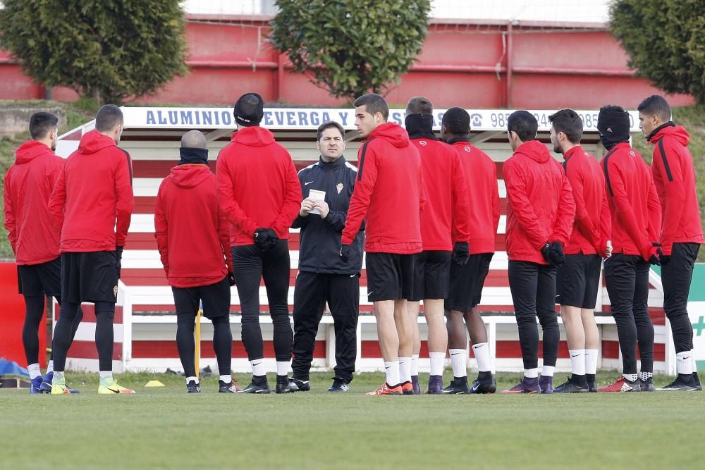 Entrenamiento del Sporting.