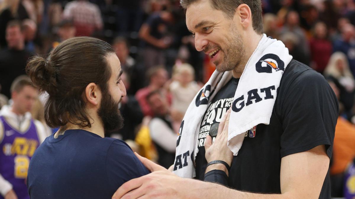 Pau Gasol y Ricky Rubio.