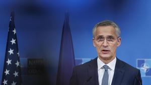 El secretario general de la OTAN, Jens Stoltenberg, durante una rueda de prensa en Bruselas