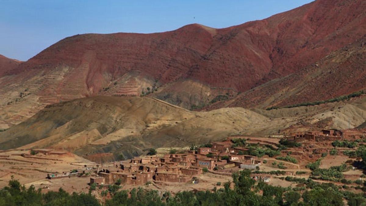 La aldea de Tasselt, en  las faldas del Alto Atlas.