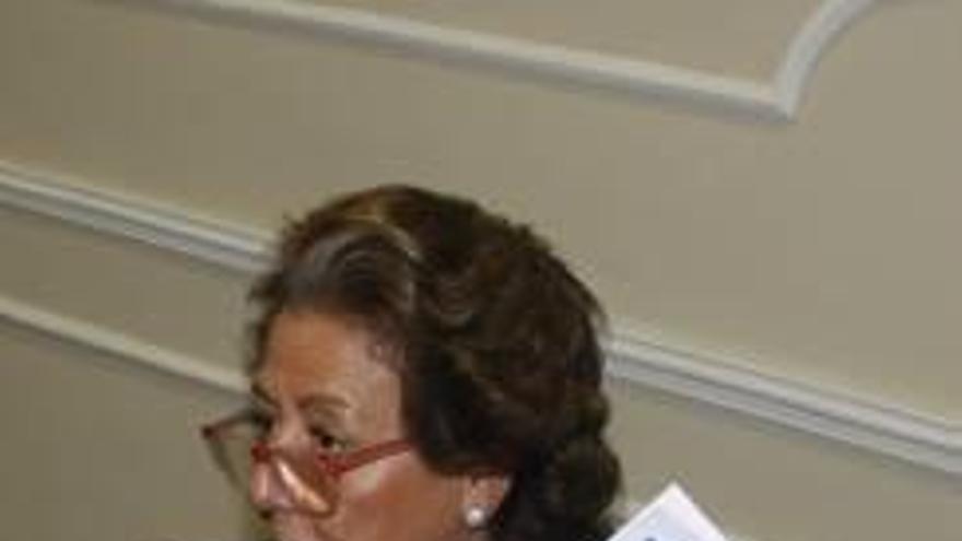 Rita Barberá, durante su comparecencia de ayer.