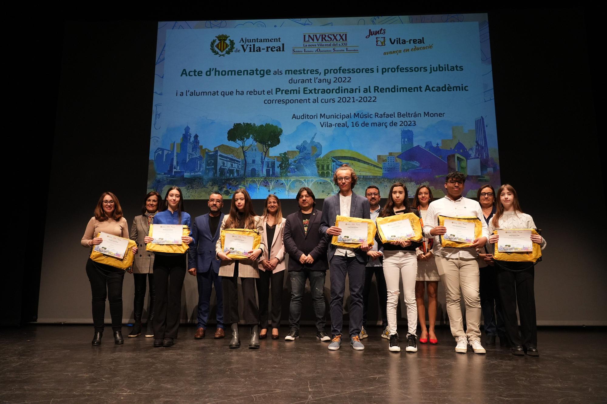 Reconeixement als millors expedientes acadèmics de Vila-real i als docents jubilats