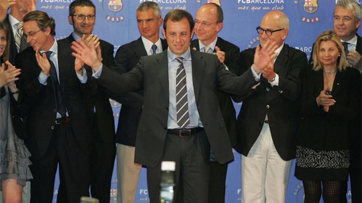 Rosell, tras ganar las elecciones en 2010