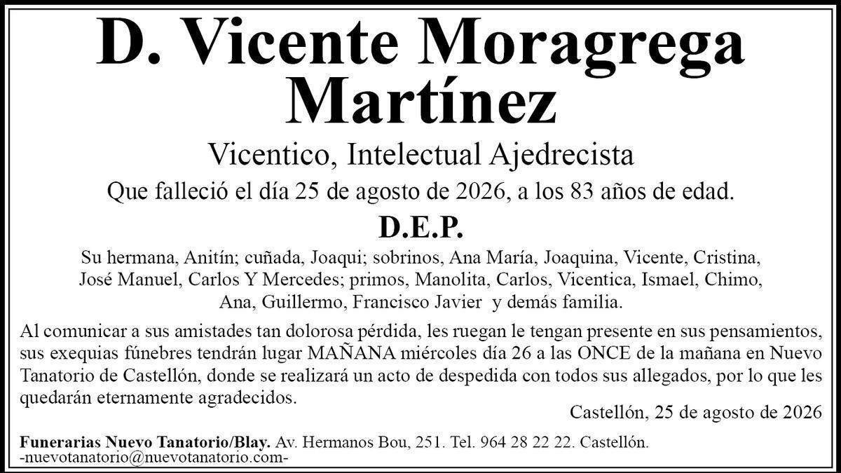 D. Vicente Moragrega Martínez