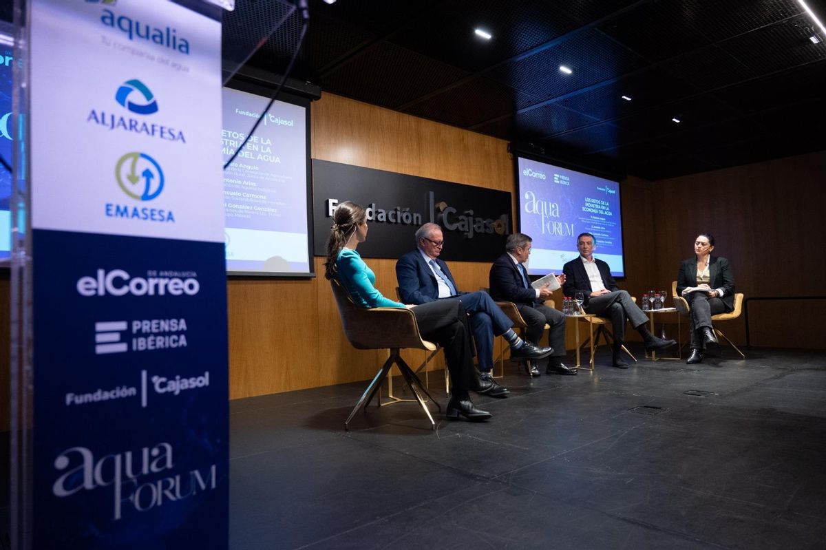 Segunda mesa de la jornada 'Aqua Forum', organizada por El Correo de Andalucía, en la Fundación Cajasol.