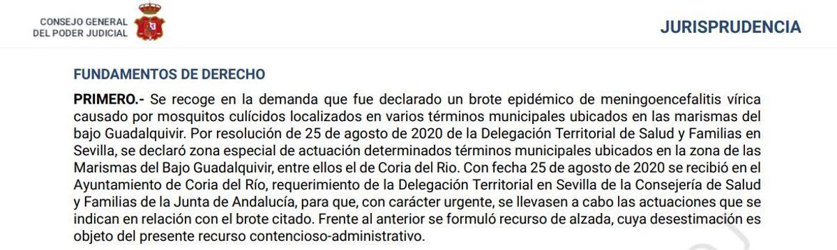 Un caso prácticamente idéntico al de Isla Mayor había ocurrido un par de años antes con el Ayuntamiento de Coria del Río