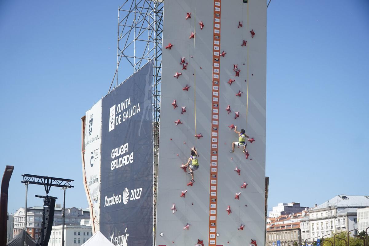 Final del Open juvenil de Escalada de Velocidad en GRAVITEO A Coruña Xacobeo