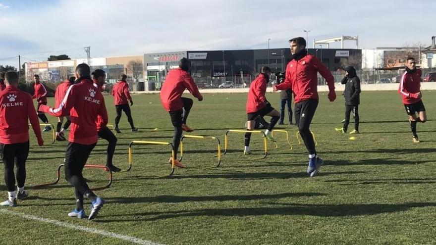 Los jugadores del Reus en un entrenamiento.