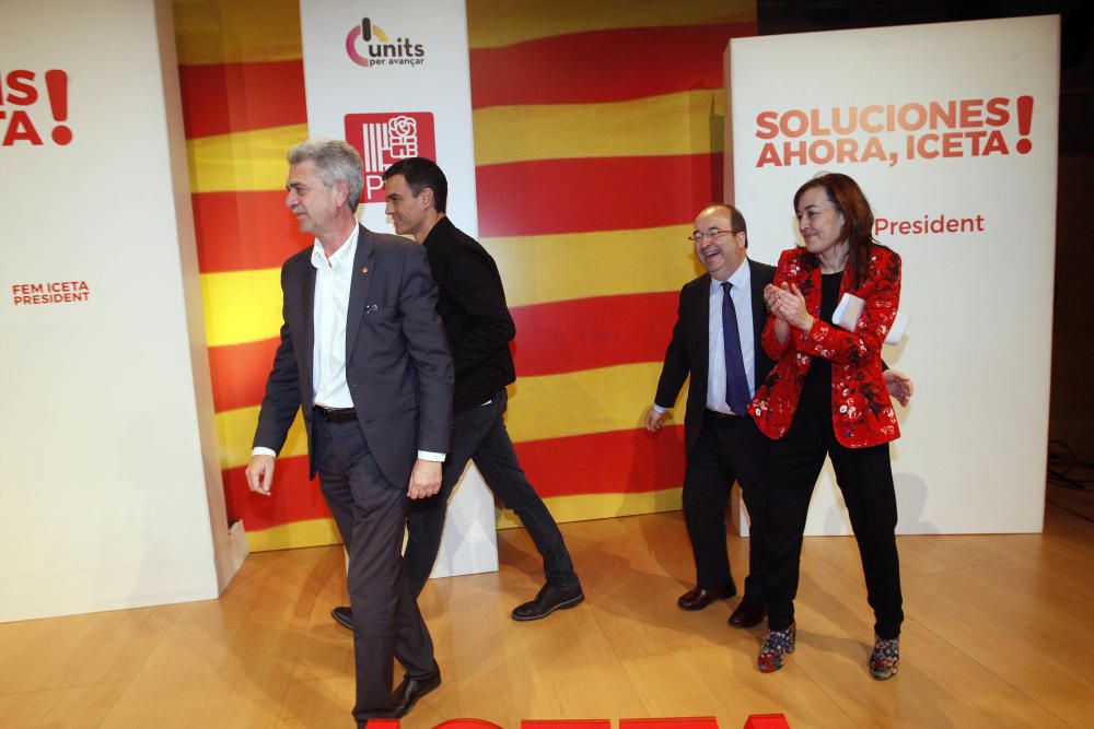 Acte de campanya del PSC a Girona amb Miquel Iceta i Pedro Sánchez