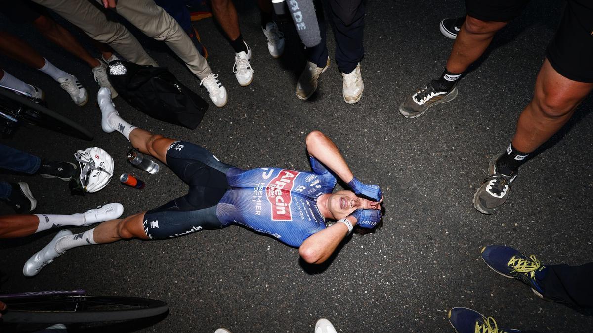 Philipsen, tras ganar la etapa de este miércoles en el Tour.