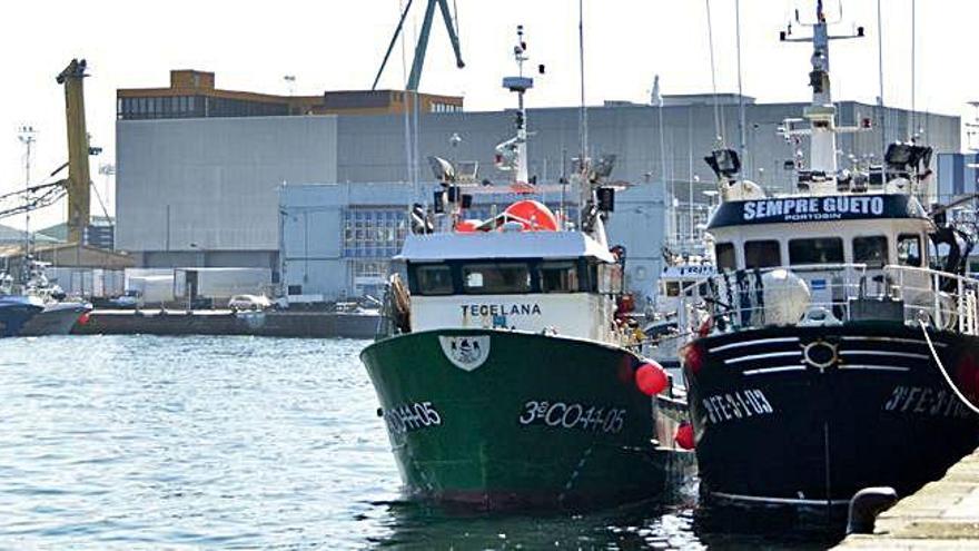 Dos barcos de cerco amarrados en el puerto de A Coruña.