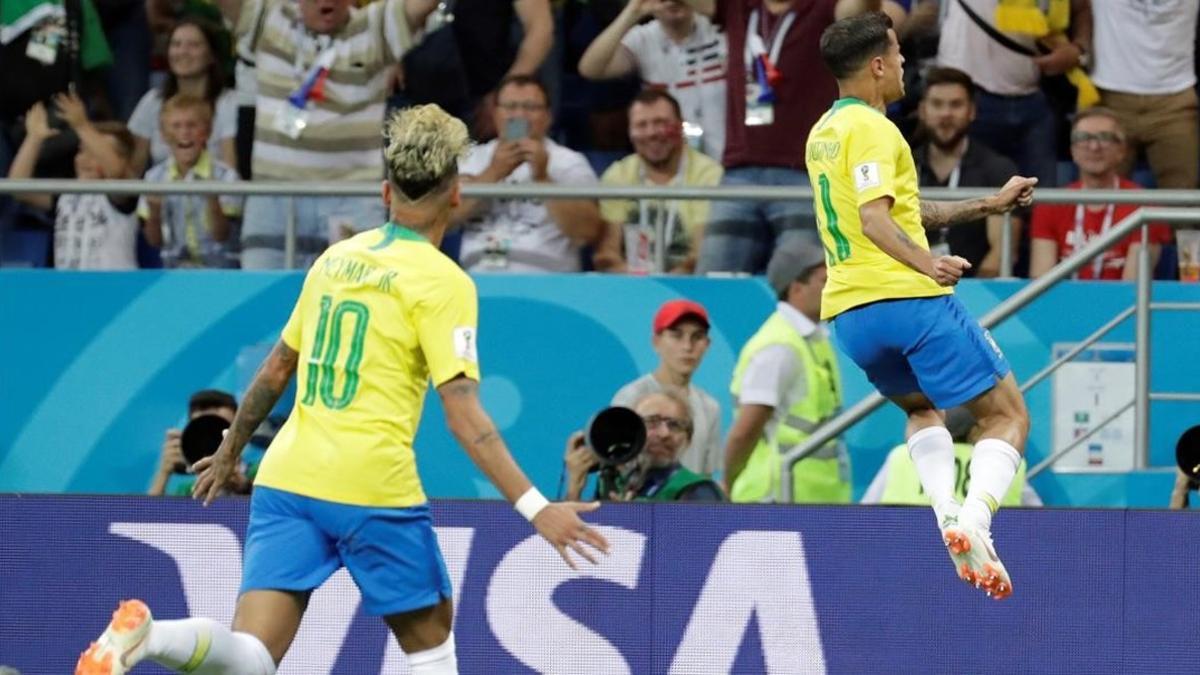 Coutinho celebra su golazo frente a Suiza.