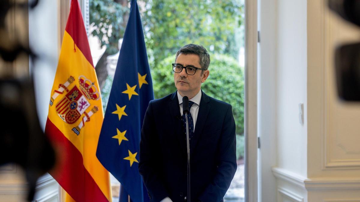 Imagen de archivo del ministro de la Presidencia, Justicia y Relaciones con las Cortes, Félix Bolaños, en la sede del Ministerio el pasado 21 de marzo.
