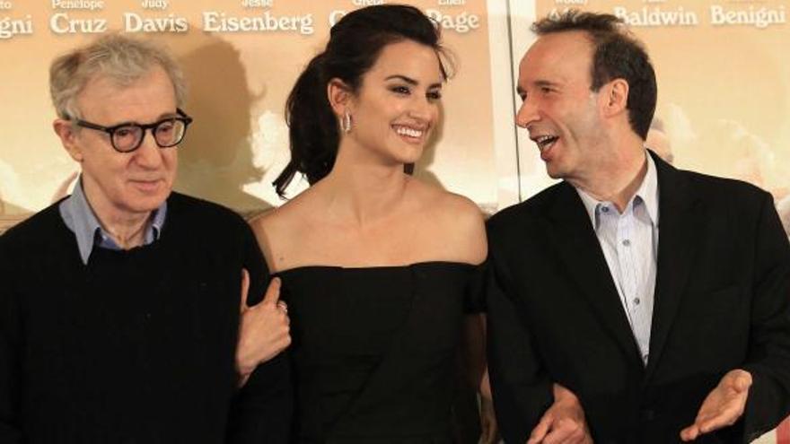 Woody Allen, Penélope Cruz y Roberto Benigni.