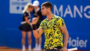 Carlos Alcaraz en su primer partido en el Barcelona Open