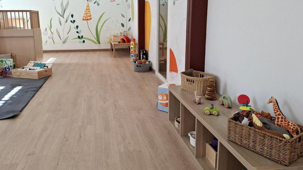 Una de las aulas remodeladas