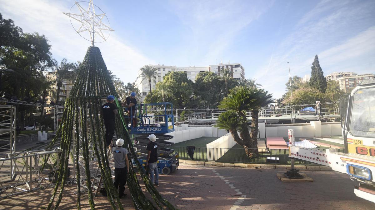La última vez que se instaló el gran árbol de Navidad en la Redonda fue en 2019.