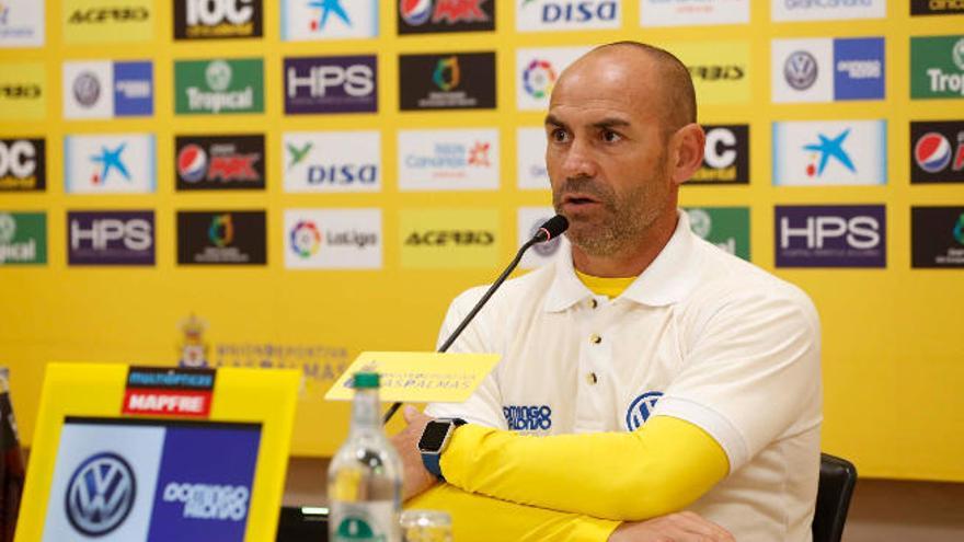 Jémez, durante la rueda de prensa en el Estadio de Gran Canaria.