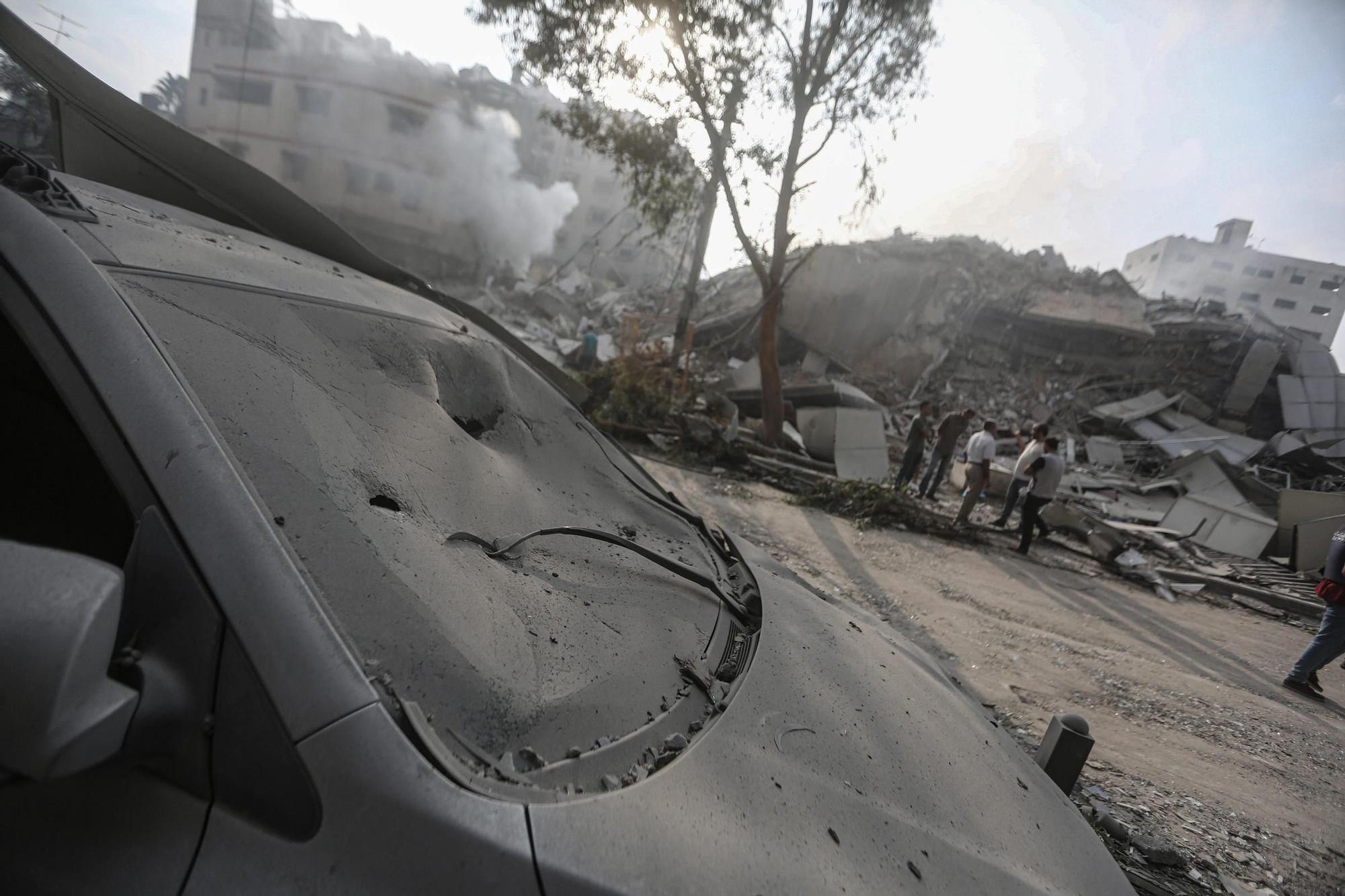 Destrucción y ruinas en la ciudad de Gaza tras el contrataque de Israel