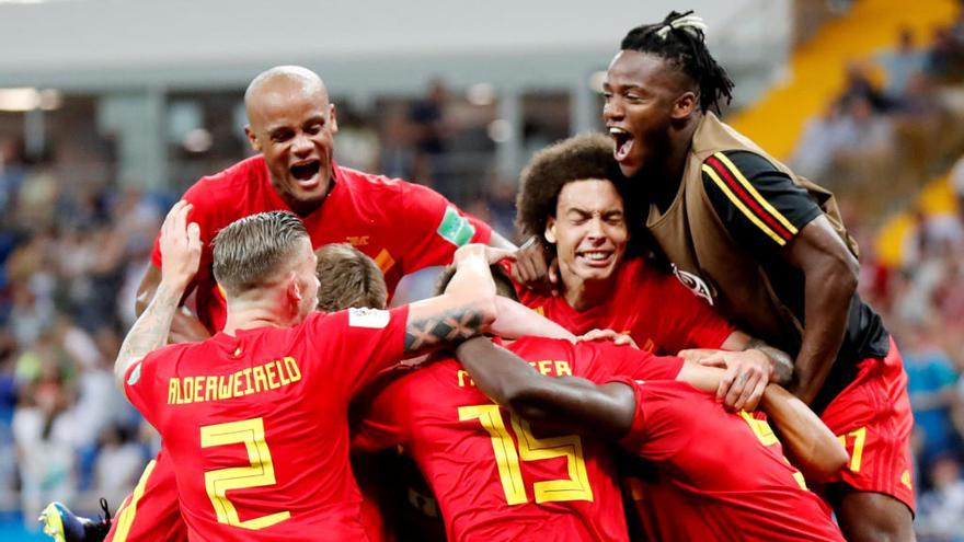 Bèlgica celebra el gol de la victòria