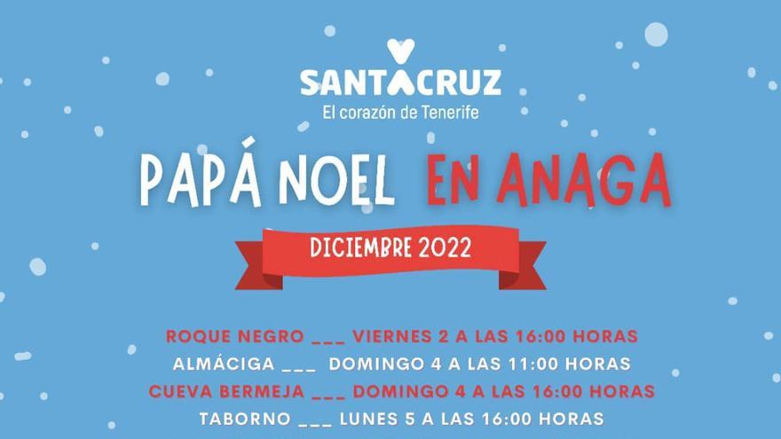 Cartel del programa de Navidad para el Distrito de Anaga.