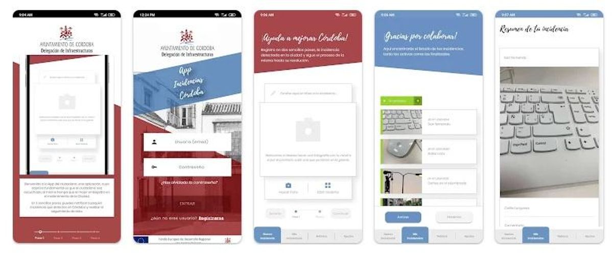 Capturas de pantalla de la app Mira por Córdoba del Ayuntamiento de Córdoba.