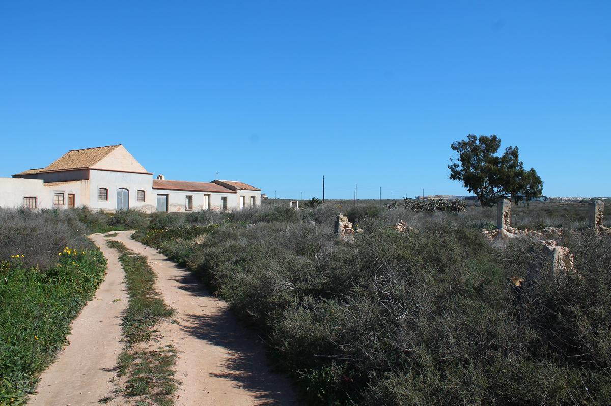 Terrenos de la Hoya. Al fondo casa agrícola