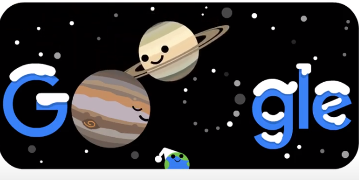 Google recorda en el seu ‘doodle’ la ‘Gran Conjunció’ entre Júpiter i Saturn