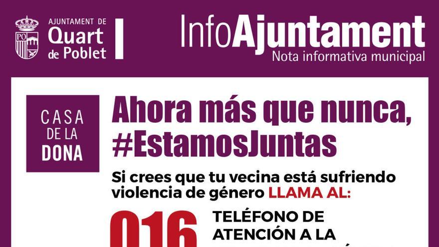 Quart continúa su lucha contra la violencia de género durante el estado de alarma