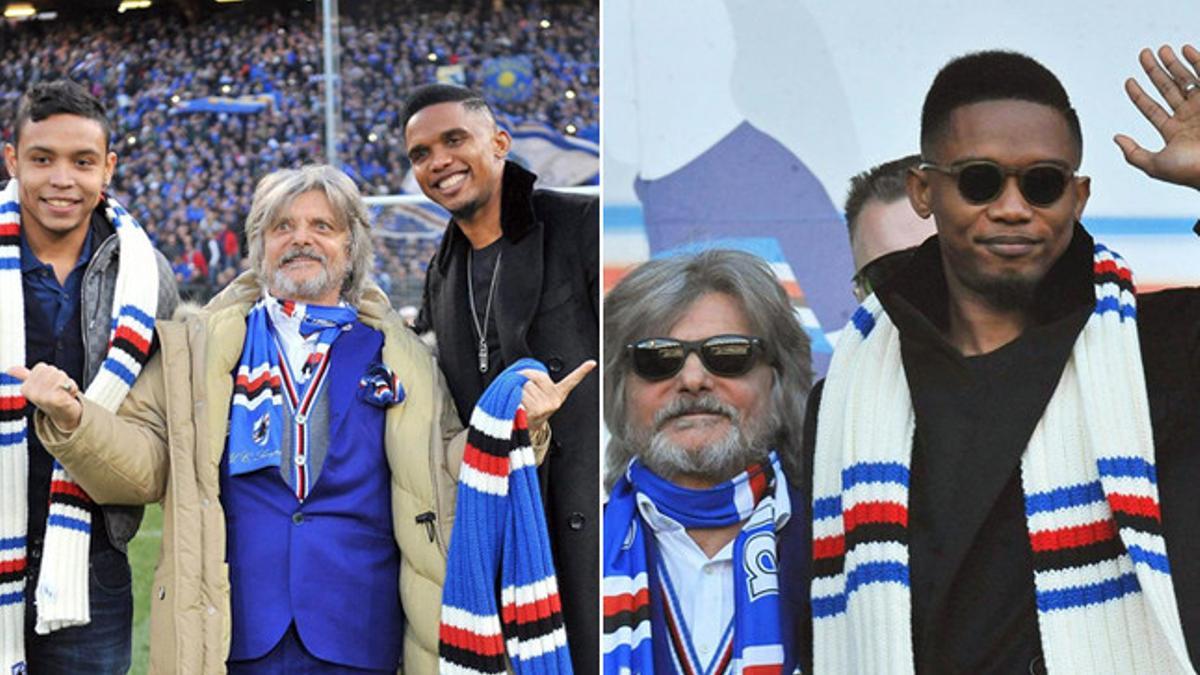 Eto'o presenció el Sampdoria-Palermo