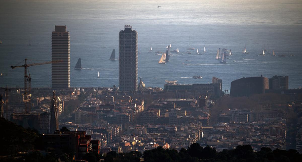 Sortida de la regata Barcelona World Race de vela, aquest dimecres.